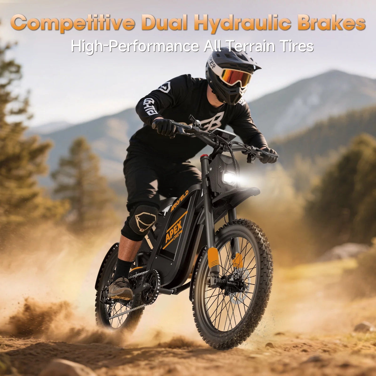 Arkveld Adult Electric Fat Tire Bike, 3000W, 40 MPH, 80 Miles, 25 inch, White - APEX1