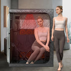 Portable 2-Person Infrared Sauna Tent With 2 Foldable Chairs, Remote Control, 1600 Watt, 140 Fahrenheit