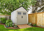 Rubbermaid Resin Outdoor Storage Shed With Floor, 7 x 7 Ft, Gray