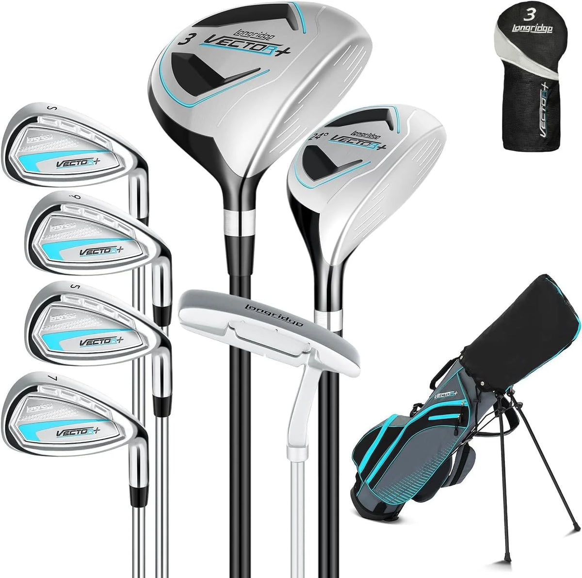 XDriveMax Complete Men's Golf Club Set With Stand Bag and Rain Cover - Left Hand Red