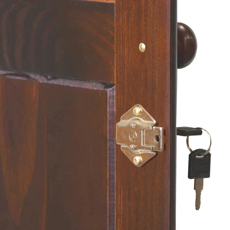 3-Door Solid Wood Wardrobe Armoire With 2 Drawers - 72in H x 45.8in W x 20.75in D