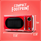Nostalgia Retro Compact Countertop Microwave Oven 0.7 Cu. Ft. 700-Watts Orange