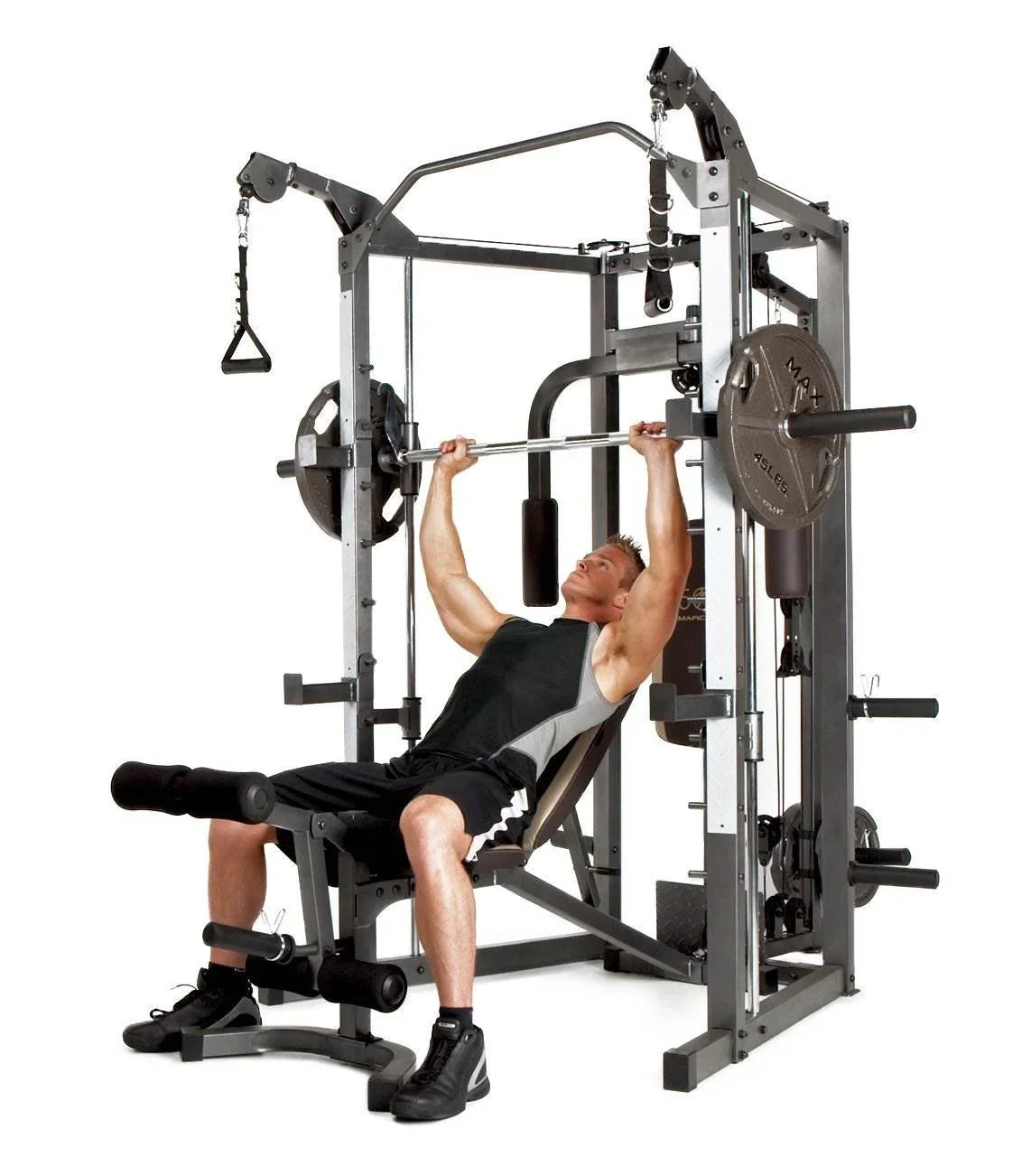 Marcy Full Body Home Exercise Gym, Gray/Brown, 98 x 59 x 82 Inches