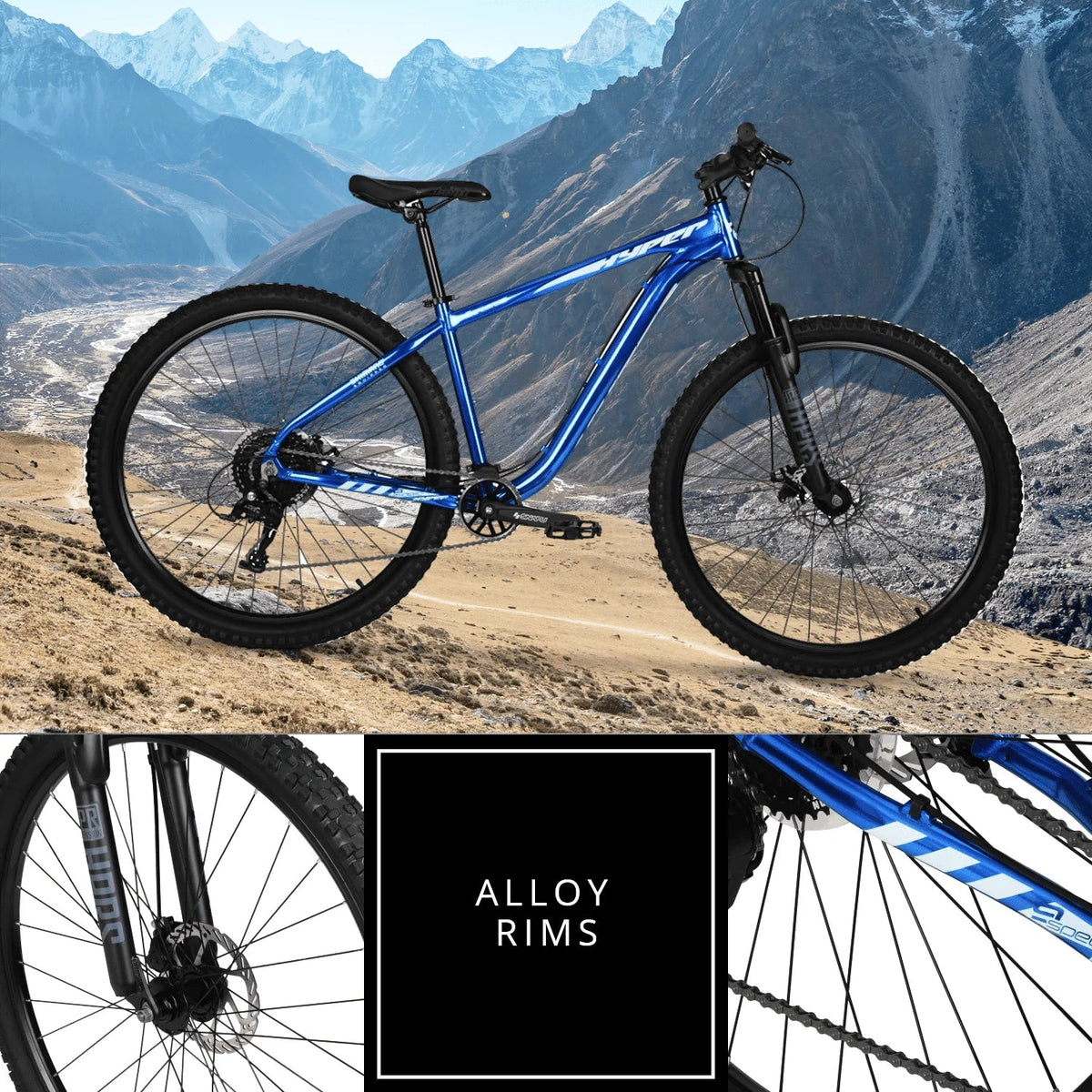 Hyper Bicycles Men's Mountain Bike, 29 inch, Hard Tail, Blue - Explorer
