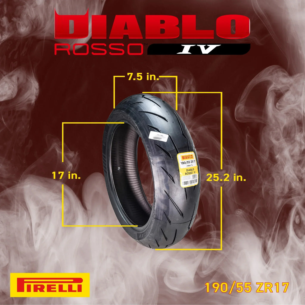 Pirelli Diablo Rosso IV Front 110/70ZR17 And Rear 190/55ZR17 Tires With Keychain