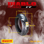 Pirelli Diablo Rosso IV Front 110/70ZR17 And Rear 190/55ZR17 Tires With Keychain