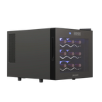JINJUNYE Countertop Wine Cooler Refrigerator, 12 Bottle, Glass Door