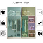 FUFU&GAGA Freestanding Solid Wood Wardrobe Closet With Storage Shelves
