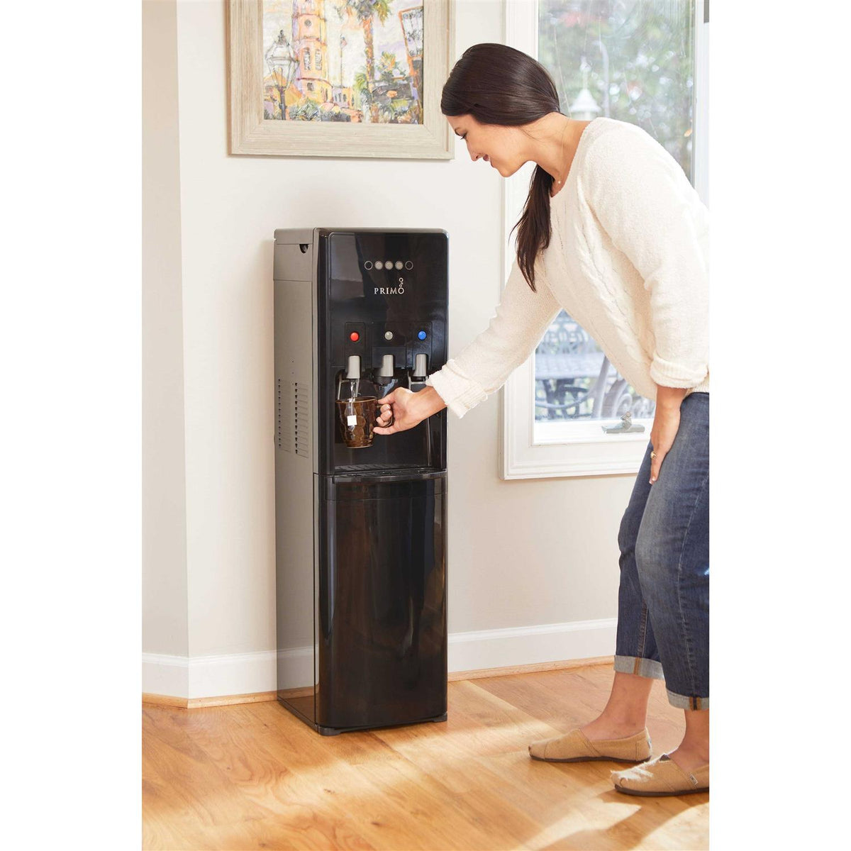 Primo hTRiO Bottom Loading Water Dispenser With Single Serve Brewing - 20 K-Cup Pod Storage