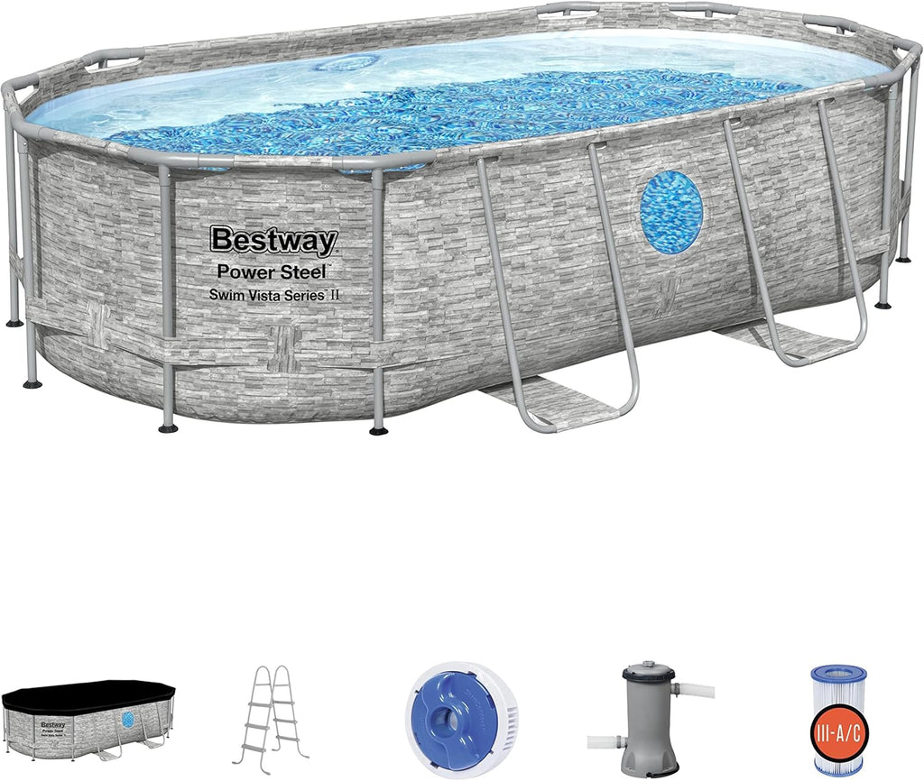 Horizon Series II Steel Above-Ground Pool Package, 14 ft x 8 ft 2 in x 39.5 in