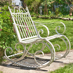 Metal Outdoor Rocking Bench, Bronze, 45 in L x 36 in W x 36 in H