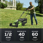 80V 21-Inch Brushless Cordless Lawn Mower With 4.0Ah Battery And Rapid Charger