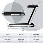 GYMAX 2-in-1 Folding Under Desk Treadmill With Speaker, App And Remote Control - 2.5HP