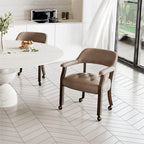 JESONVID Dining Chairs With Casters, Set Of 2, Light Yellow - MODERION