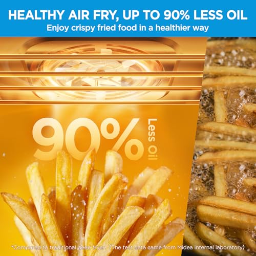 Midea Flexify French Door Air Fryer Toaster Oven Combo, 26.4 QT, 10-in-1, Stainless Steel