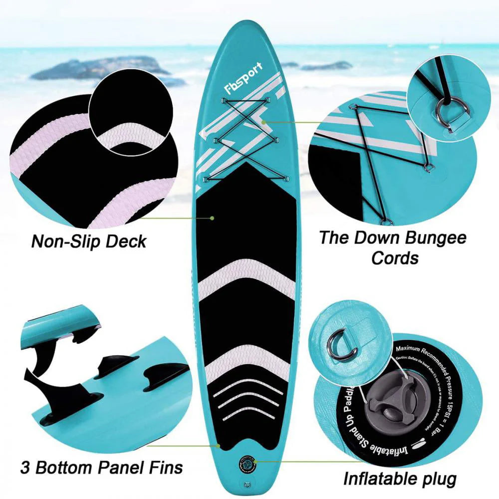 FBSPORT Inflatable Stand Up Paddle Board 11ft x 33in x 6in With SUP Accessories