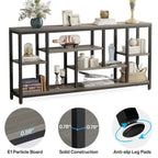 3-Tier Console Sofa Table With Storage, 70.9 Inch