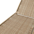 Outdoor Chaise Lounge, Single, Acacia Wood and Faux Rattan, Light Brown and Light Multibrown, 77.00 x 25.50 x 33.00 Inches - Shane