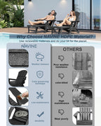 NAVINE Adjustable Folding Adirondack Chair Set Of 2 With Retractable Ottoman, Cup Holder And HDPE