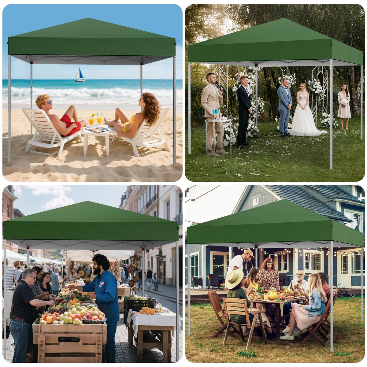 GVDV 10x10 ft Easy Pop Up Outdoor Canopy Tent - Blue