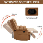 Lazy Boy Oversized Fabric Swivel Rocking Manual Recliner Chair, 37.8L*38.2W*41H, 155 Degrees