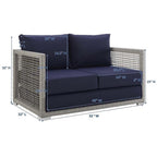 Afuera Living Wicker Patio Loveseat, Gray - 52in W x 32in D