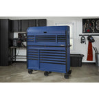 23-Drawer Heavy Duty Rolling Tool Chest And Top Cabinet Set, 56 in. W x 22 in. D, Matte Blue