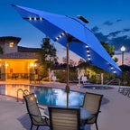 EliteShade 9ft Market Patio Umbrella With 80 LED Lights, Ruby