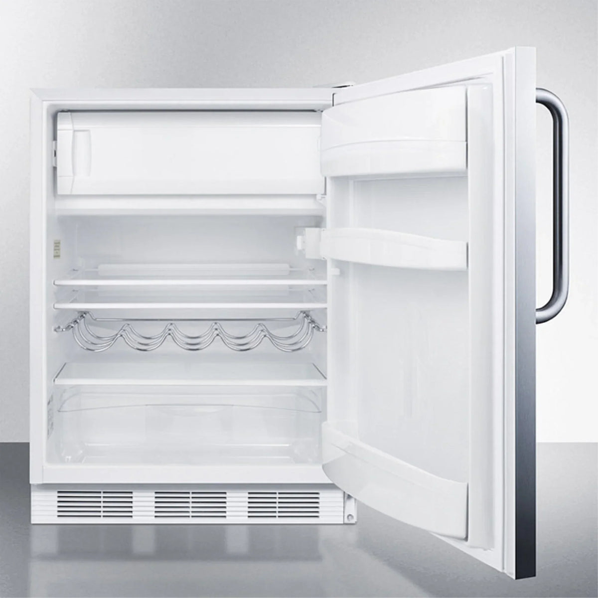 ADA Compliant Built-In Undercounter Refrigerator-Freezer, 5.1 cu.ft., 24 in, Stainless Steel Door