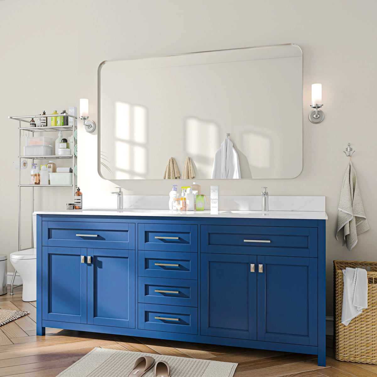 Aluminum Alloy Rounded Corner Wall Vanity Mirror