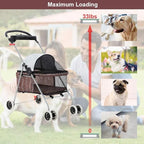 BestPet Posh Pet Stroller, Leopard Skin