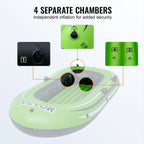 SKYSHALO 2-Person PVC Inflatable Boat With Aluminum Oars And Pump
