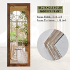 BEAUTYPEAK Full Length Floor Mirror With Stand, 64 x 21 in, Retro White