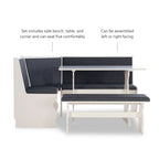 Hannah Breakfast Nook 3-Piece Dining Set With Corner Bench
