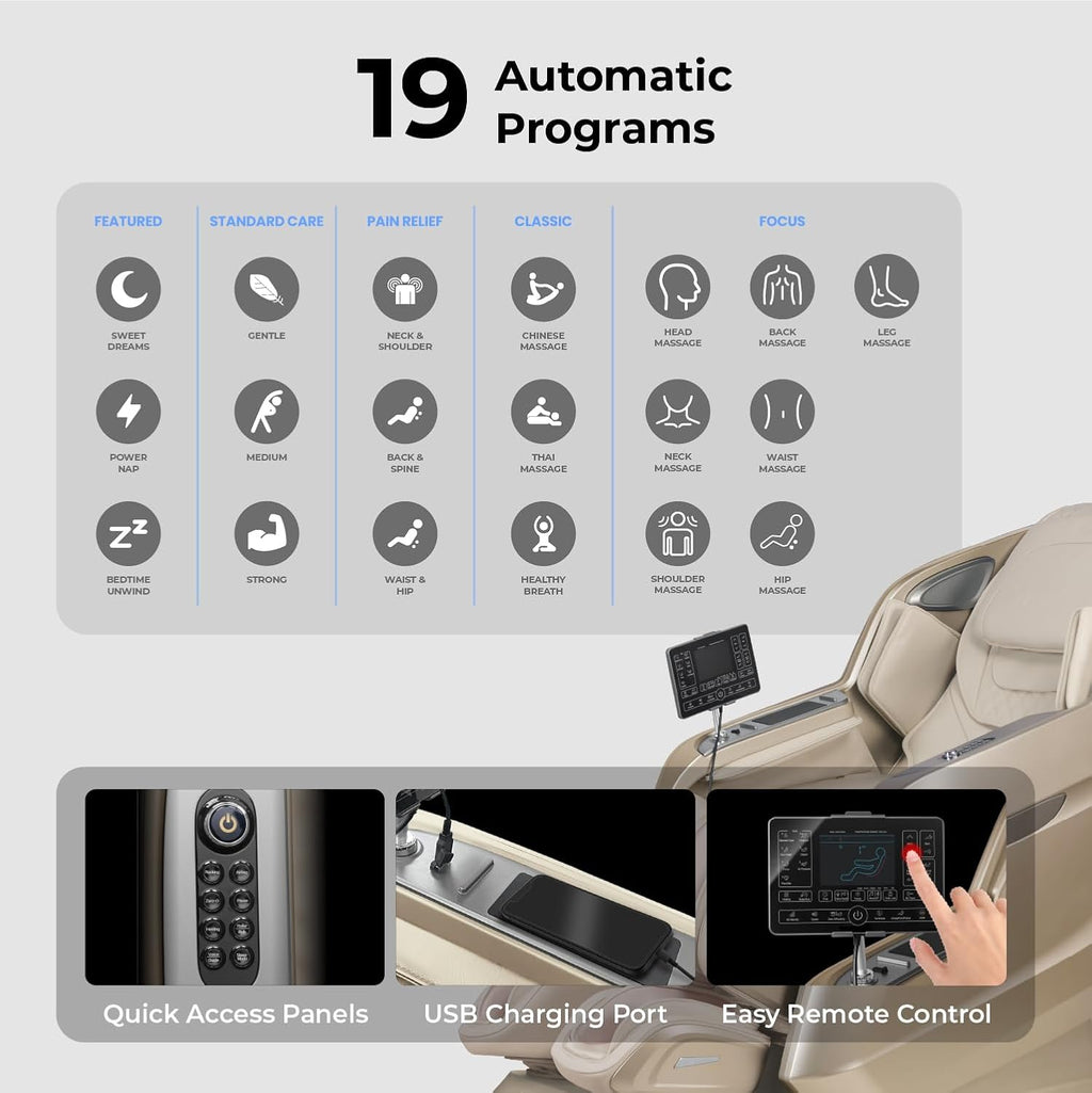 Osaki Full Body Massage Chair With 360 Rotating Footrest, Brown - 4D Achilles