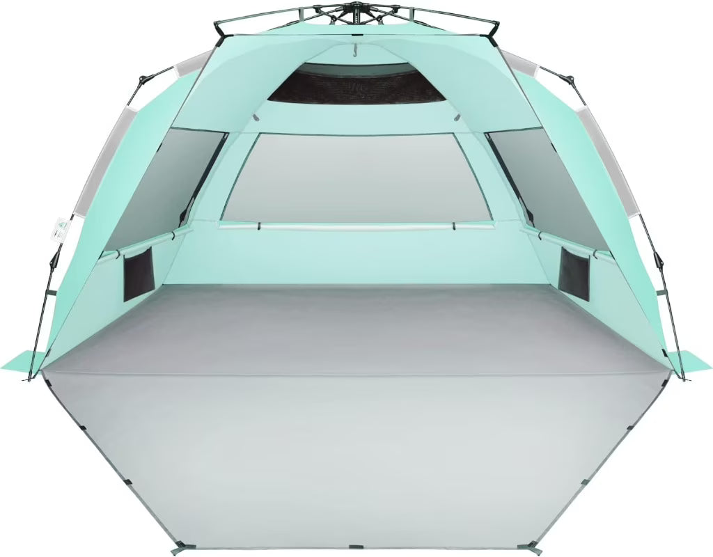 Large Pop Up Beach Tent Sun Shelter, 5-6 Person, 98.4in L x 55in D x 58in H