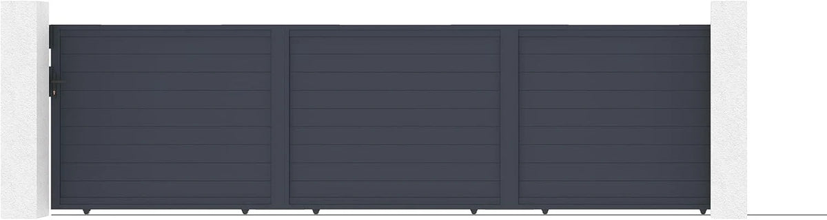 Casanoov Aluminium Folding Driveway Gate 4m x 160cm Grey - KIT-000024