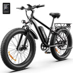 AMYET 26 x 4 Fat Tire Electric Mountain Bike, 48V 15Ah, 7-Speed - EB26