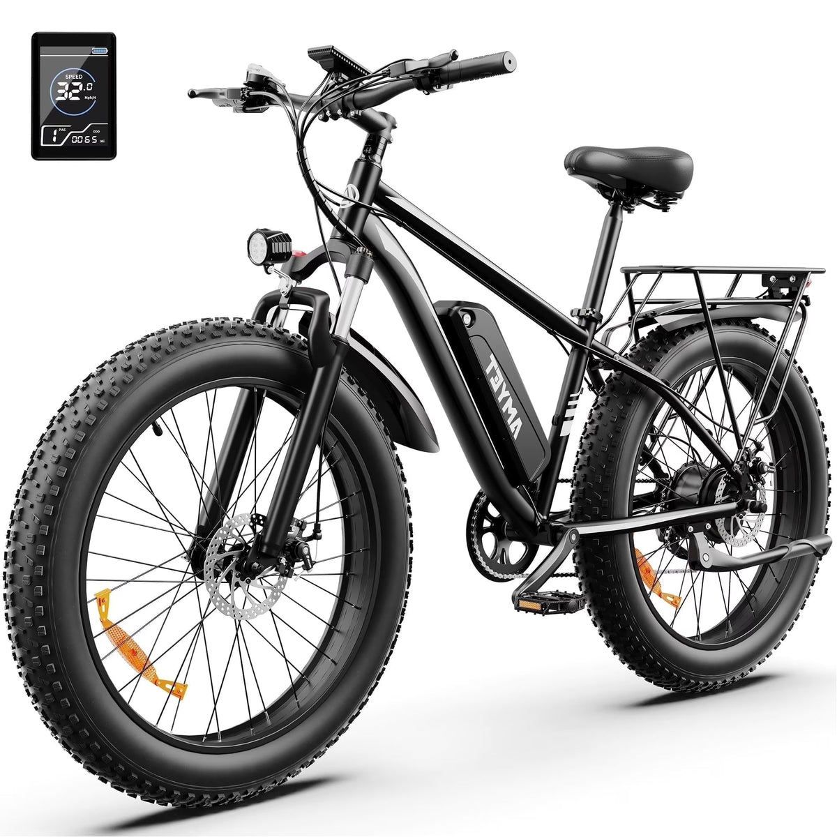 AMYET 26 x 4 Fat Tire Electric Mountain Bike, 48V 15Ah, 7-Speed - EB26