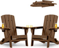 SUUNYN Folding Adirondack Chairs 2 Pack HDPE All-Weather With 2 Cup Holders