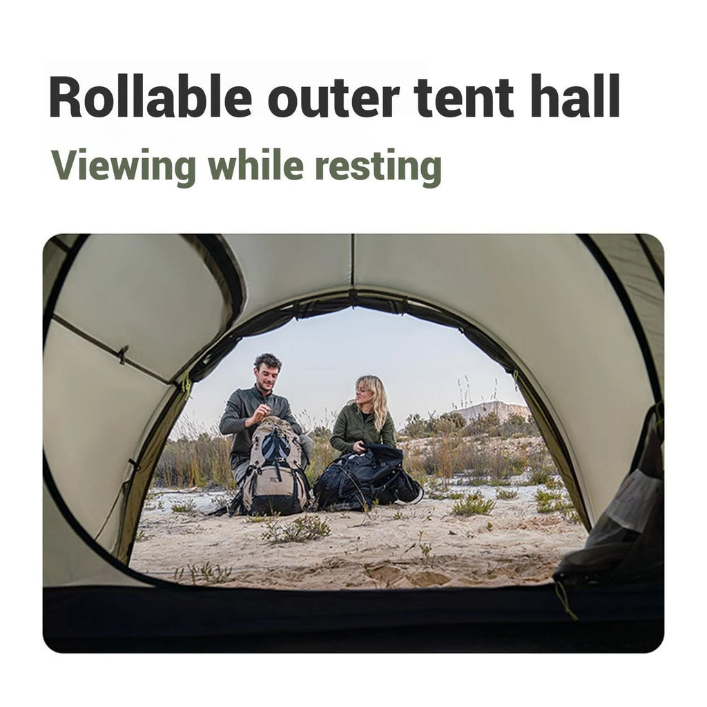 Naturehike Baluosi UL Ultralight Tunnel Hiking Tent, 15D, 2/3 Person, Olive Green - CNK2450WS036
