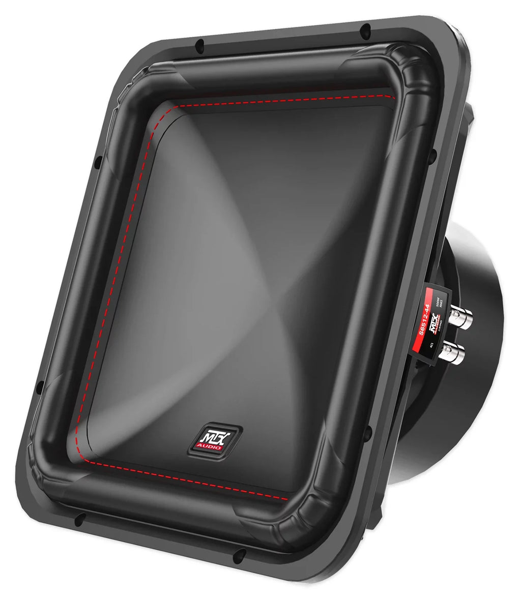 MTX 12in 500W RMS Square Car Audio Subwoofer Kit With Vented Enclosure - S6512-44