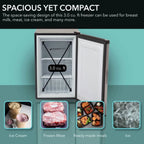 Whynter Upright Freezer 3.0 Cu. Ft., Stainless Steel, Lock - Cuf-301SS