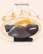 RELX Full Body Massage Chair, 20 Modes, 53-inch SL-Track, Brown
