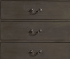 DeeHome Louis Philippe Style 1pc Chest Of 5 Drawers, Stained Gray Finish