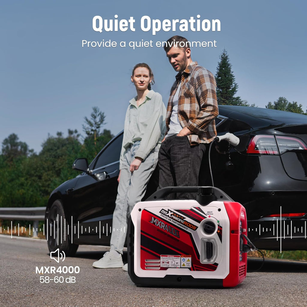 maXpeedingrods 4000 Peak Watt 3200 Running Watt Portable Gas Inverter Generator With Bluetooth App, RV Ready, CO Alarm - MXR4000