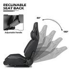 MoNiBloom Racing Simulator Game Seat, Black, 21.0 x 20.5 x 38.0 in, 330lbs, 80-180 Degree Backrest