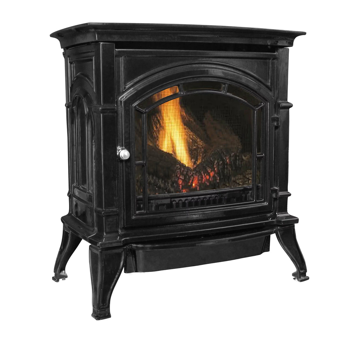 Ashley Hearth Vent-Free Natural Gas Stove, Black, 1000 sq ft, 31000 BTUs - AGC500VFN