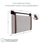 Wall-Mount Upholstered Headboard With Metal Rail - Twin, Queen & King