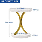 Console Table With Faux Marble MDF Top And Gold Metal Frame